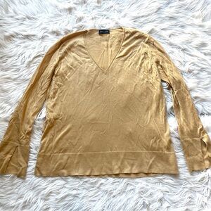 Roberto Collina Cashmere Silk Deep VNeck Pullover Sweater Top Italy S